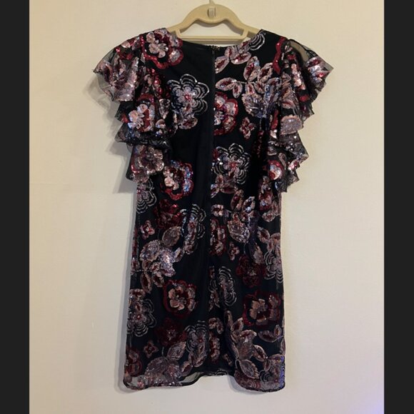 Lord & Taylor Design Lab Sequin Floral Dress Women's Size S - Picture 2 of 4